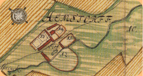 Hemsdorf um 1722. aus  "Atlas Camera Magdeburg"