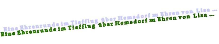 E i n e  E h r e n r u n d e  i m  T i e f f l u g   ü b e r  H e m s d o r f  zu  E h r e n  v o n   L i s a  …