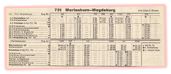 Fahrplan aus dem Jahr 1972 von Thomas Finke